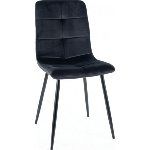 Ivo black quilted velvet chair Signal