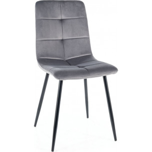 Ivo grey quilted velvet chair Signal