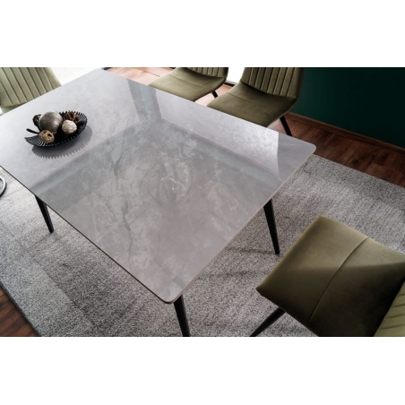 Stół z ceramicznym blatem Ivy 140x80cm szary/czarny mat Signal