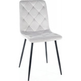 Jerry light grey quilted velvet chair Signal Jerry light grey quilted velvet chair Signal