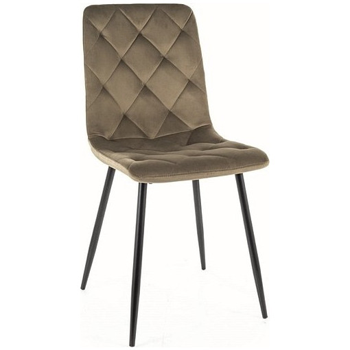 Jerry olive quilted velvet chair Signal