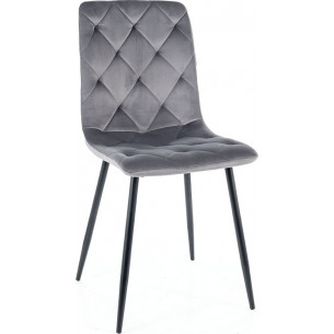 Jerry grey quilted velvet chair Signal