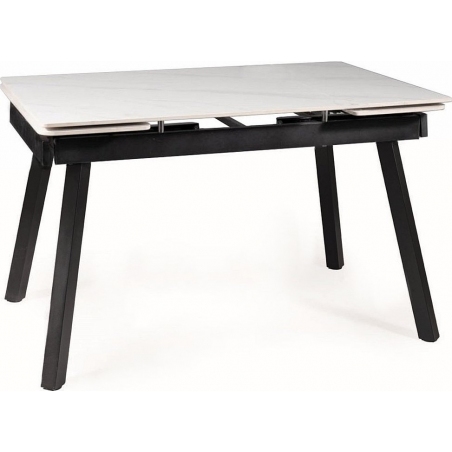 Stół rozkładany ceramiczny John 120x85cm biały efekt marmuru/czarny Signal