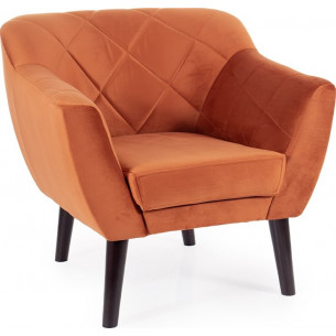 Karo red&amp;wenge quilted velvet armchair Signal