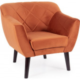 Karo red&amp;wenge quilted velvet armchair Signal