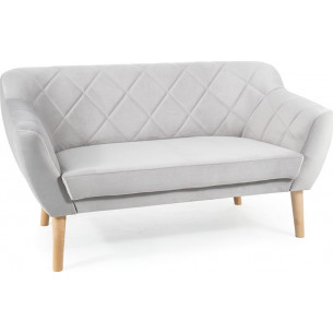 Karo 140cm light grey&amp;beech 2-seater velvet sofa Signal