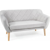 Sofa welurowa 2 osobowa Karo Velvet 140cm jasny szary/buk Signal