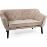 Sofa welurowa 2 osobowa Karo Velvet 140cm ciemny beż/wenge Signal