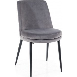 Kayla grey round seat velvet chair Signal