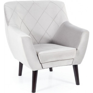 Kier light grey&amp;wenge quilted velvet armchair Signal