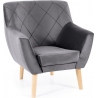 Kier grey&amp;beech quilted velvet armchair Signal