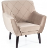 Kier dark beige&amp;wenge quilted velvet armchair Signal