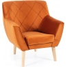 Kier red&amp;beech quilted velvet armchair Signal