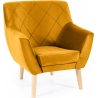 Kier yellow&amp;beech quilted velvet armchair Signal