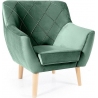 Kier green&amp;beech quilted velvet armchair Signal