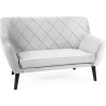 Kier 136cm light grey&amp;wenge 2-seater velvet sofa Signal