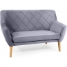 Kier 136cm grey&amp;beech 2-seater velvet sofa Signal