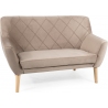 Kier 136cm dark beige&amp;beech 2-seater velvet sofa Signal