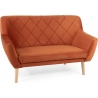 Kier 136cm red&amp;beech 2-seater velvet sofa Signal