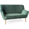 Kier 136cm green&amp;beech 2-seater velvet sofa Signal