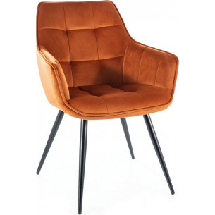 Lilia rusty velvet chair with armrests Signal