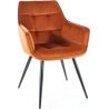 Lilia rusty velvet chair with armrests Signal