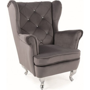 Lili grey velvet children's armchair Signal