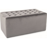 Lori II grey quilted velvet pouf Signal