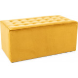 Lori II yellow quilted velvet pouf Signal