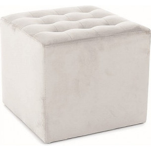 Lori 34cm light grey quilted velvet pouf Signal