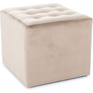 Lori 34cm dark beige quilted velvet pouf Signal