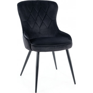 Lotus black quilted velvet chair Signal