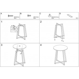 Stół okrągły loft Luna 90cm dąb/czarny mat Signal 2