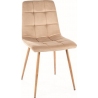 Mila D beige&amp;oak quilted velvet chair Signal