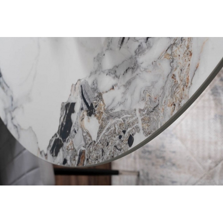 Stół ceramiczny glamour Murano 120cm biały efekt marmuru/chrom Signal