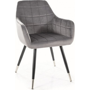 Nuxe grey&amp;black&amp;chrome modern velvet chair Signal