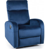 Olimp navy blue velvet upholstered rocking chair with fold-out function Signal
