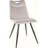 Orfe light grey&amp;black velvet chair with handle Signal