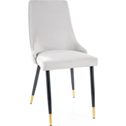 Piano light grey glamour velvet chair Signal