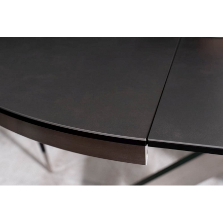 Stół okrągły rozkładany Porto Ceramic 120cm szary efekt marmuru/stal szczotkowana Signal