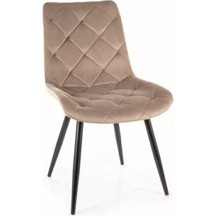 velvet beige quilted velvet chair Signal