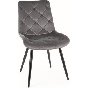 Ralph grey quilted velvet chair Signal