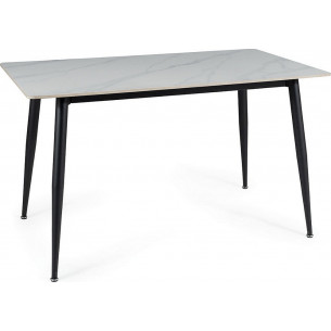 Rion 130x70cm white marble effect&amp;black modern table Signal