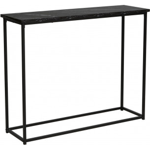 Rossi 100x30cm black marble effect&amp;black console table Signal