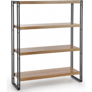 Bolivar 100 gold oak&amp;black industrial shelving unit Halmar