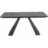 Salvadore ceramic 180x90cm turquoise&amp;ossido verde&amp;matte black extendable glass table Signal