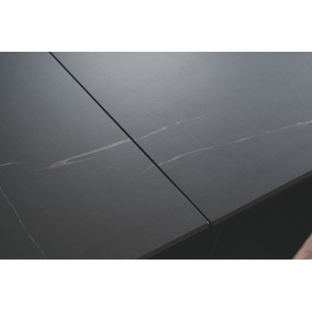 Stół szklany rozkładany Samantha Ceramic 160x90cm czarny sahara noir/czarny mat Signal