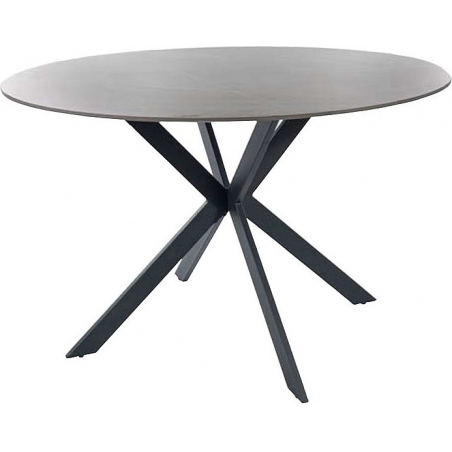 Stół okrągły ceramiczny Talia 120cm szary marmur/czarny mat Signal