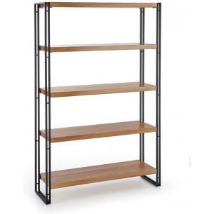 Bolivar 100 gold oak&amp;black industrial shelving unit Halmar