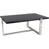 Stolik nowoczesny Vela 109x66cm czarny marmur/srebrny Signal
